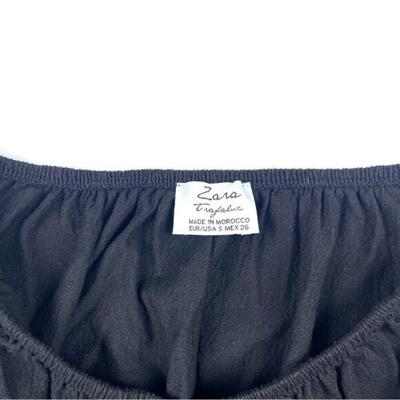 Zara Black Off Shoulder Crop Top - Picture 3 of 3